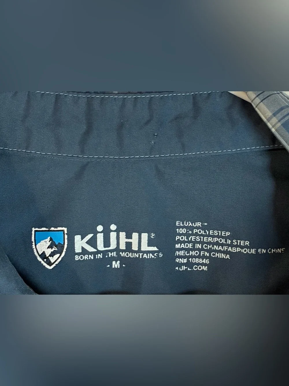 Kuhl Konquer Short Sleeve Shirt, Snap Front, Blue/Gray, Men’s Medium